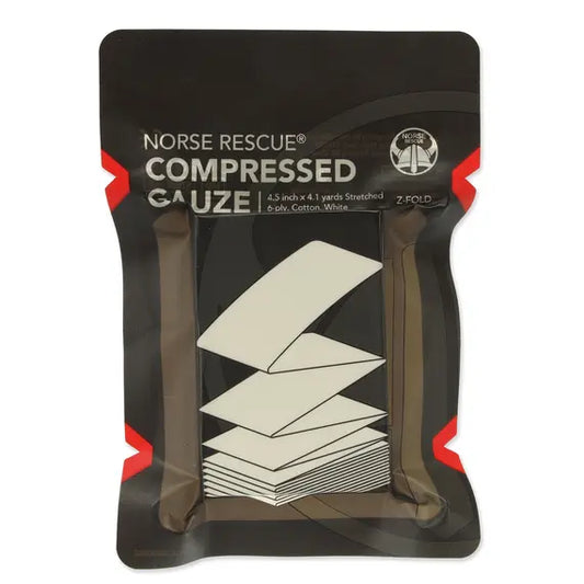 NORSE RESCUE Compressed Gauze Αιμοστατική Γάζα Εμποτισμού - Z-Fold