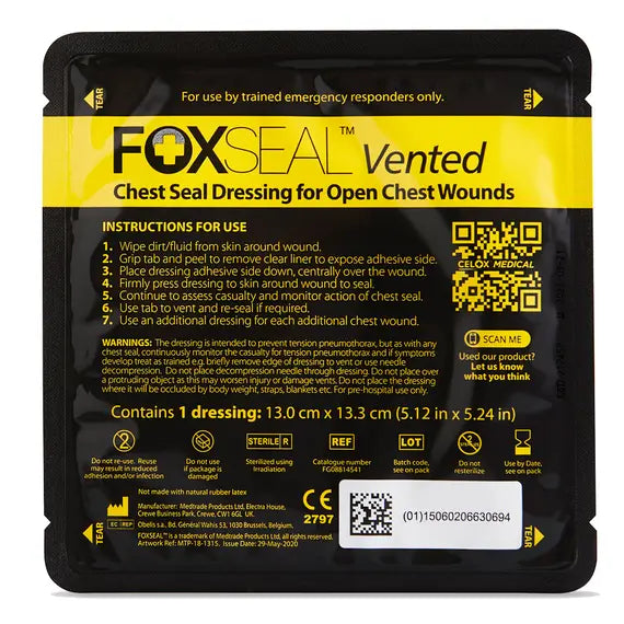 Foxseal Vented Θωρακική Σφραγίδα || 1x με Βαλβίδα