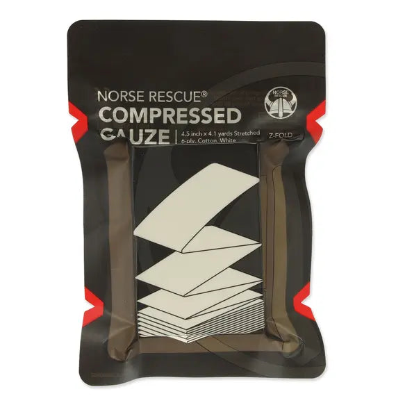 NORSE RESCUE Compressed Gauze Αιμοστατική Γάζα Εμποτισμού - Z-Fold