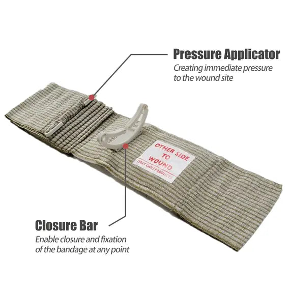 Rhino Rescue Πιεστικός Επίδεσμος για Αιμορραγίες Emergency Bandage 6" || 15cm (Τύπου Israeli)